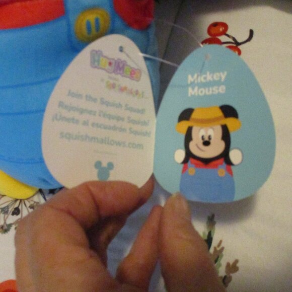 Farmer Mickey Mouse Disney squishmallows hugmee 10” NWT - Picture 2 of 4